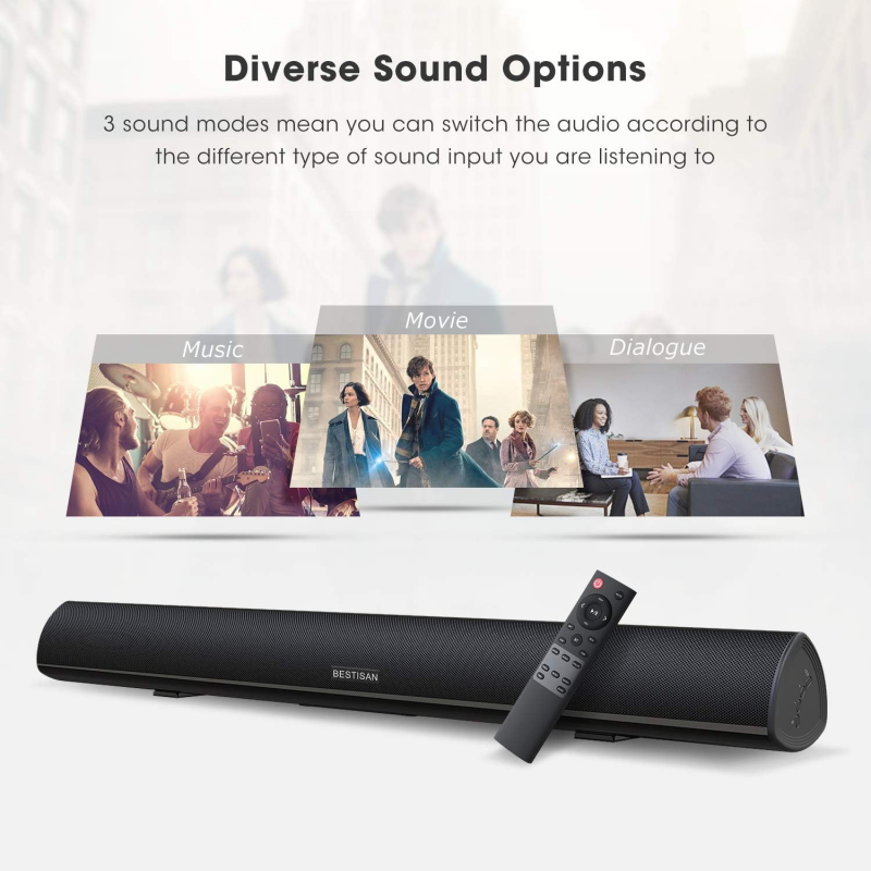 Home Cinema Center - Powerful TV Soundbar Wired 100W Bluetooth