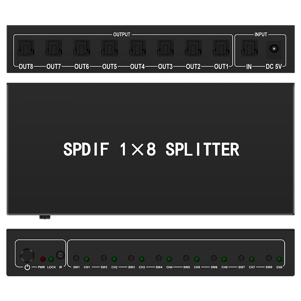 Optical Audio Splitter,1 in 8  - Home Cinema Idea 评论和价格