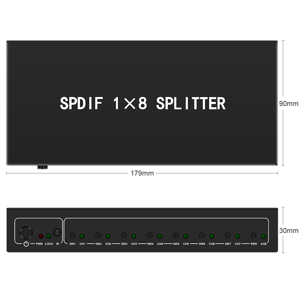Optical Audio Splitter,1 in 8  - Home Cinema Idea 评论和价格