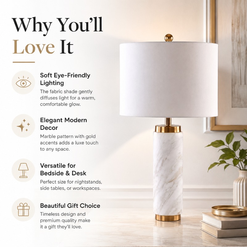 Modern Marble Bedside Light Lu - Home Cinema Glasses 评论和价格