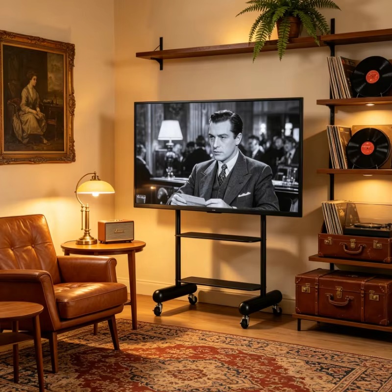 Mobile TV Stand for Small Apar - Home Cinema In Small Room 评论和价格