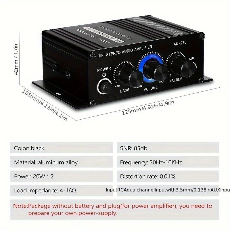 AK-270 400W Mini Power Amplifi - Home Cinema Idea 评论和价格