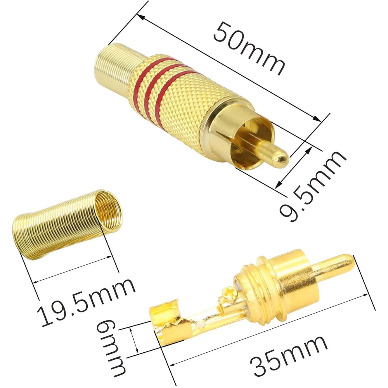 4PCS RCA Plug Gold Plated Sold - Home Cinema Idea 评论和价格