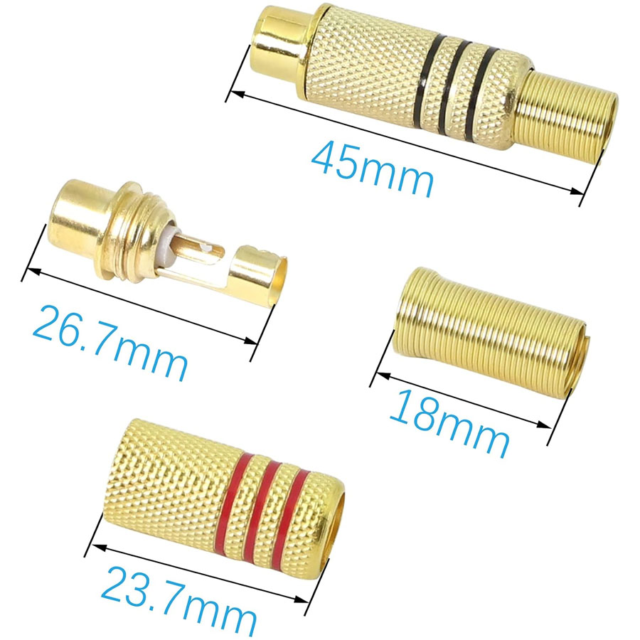 4PCS RCA Plug Gold Plated Sold - Home Cinema Idea 评论和价格